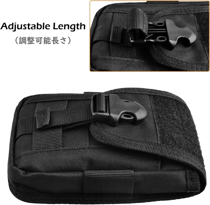 TRIWONDER Tactical Phone Pouch Molle, Smartphone Holster Bag EDC Utility Cellphone Lock Card Holder Organizer Fit for Waist Belt Case - Image 3